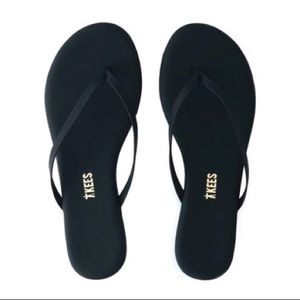 NWT Tkees Lily Vegan Black Matte Flip Flops